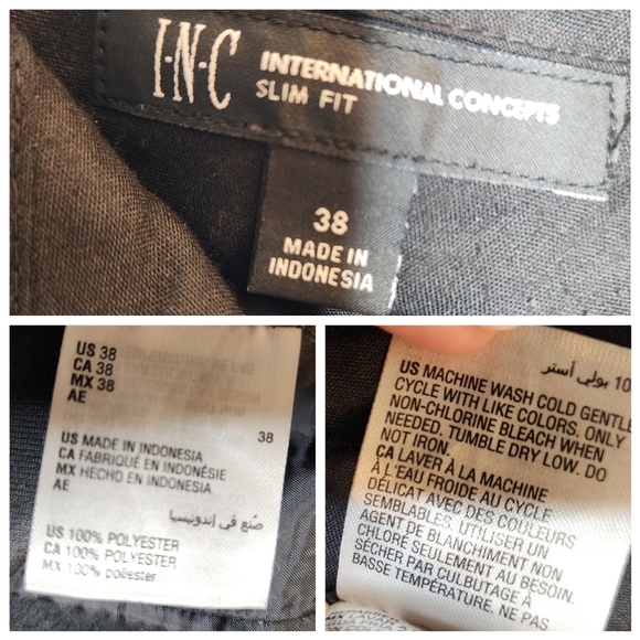 INC Black Velvet Silver Jacquard Blazer & Slim Pants. Men's size XXL & 38 pants. - Picture 12 of 17